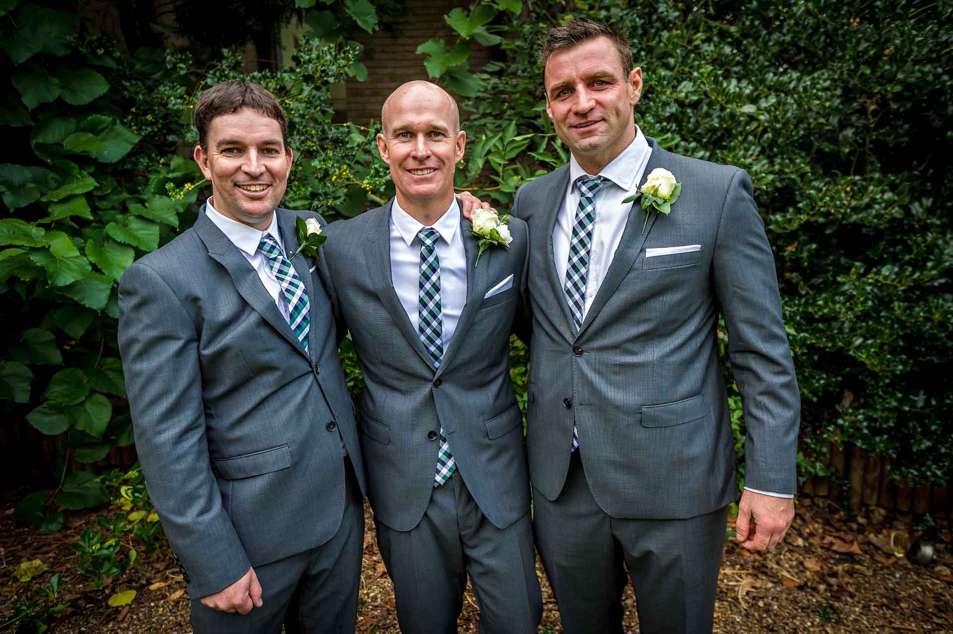 Formal Portrait of Groom with Friends at Winchester House Wedding